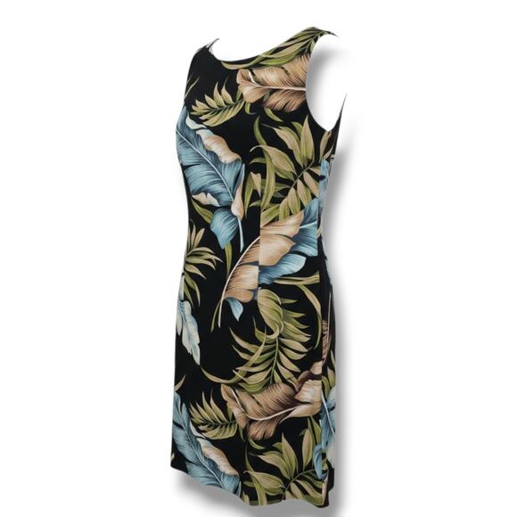 AGB Women’s Tropical Leaf Print Sleeveless Sheath Dress – Size 10, Zip Back - Picture 2 of 9